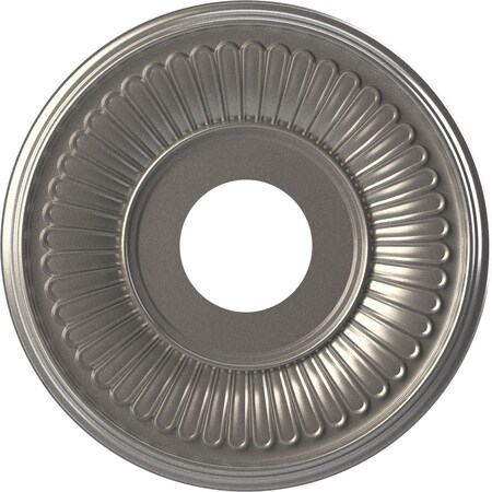 Ekena Millwork Berkshire Thermoformed PVC Ceiling Medallion Fits Canopies up to 5 3/4-in., Aged Dark Steel CMP13BECST
